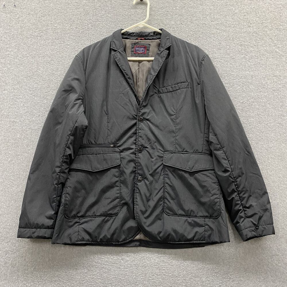 UNTUCKit Caladoc 3 Button Blazer Coat Mens Medium Black Nylon Pockets M